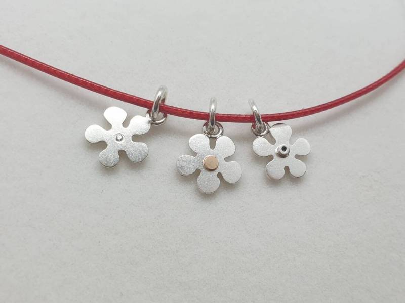 Tiny Diamant Silber Blume Charm Anhänger Mini Zoo Serie von karramba