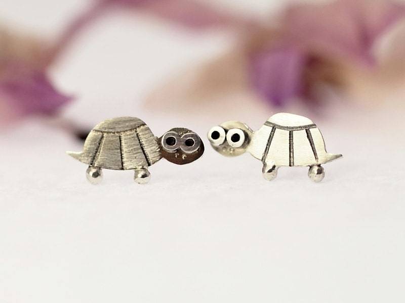Turtle Ohrstecker Sterling Silber Mini Zoo-Serie von karramba