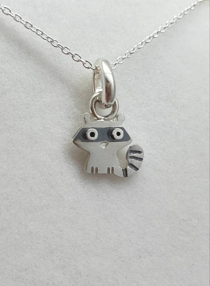 Waschbär Charm-Anhänger Sterling Silber Mini Zoo von karramba