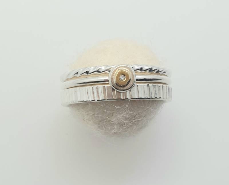 Stapelbarer Silberring Set 3 Stück von karramba