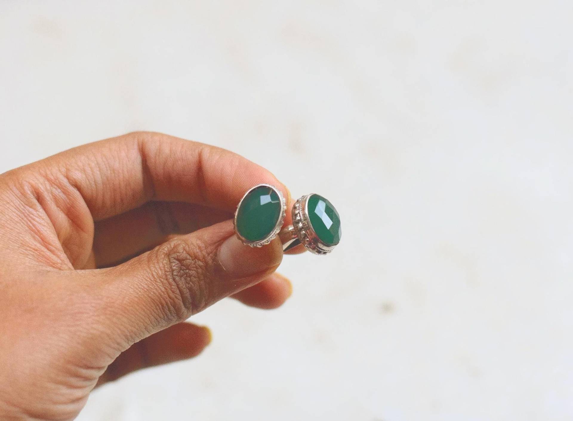 Handgemachte Jade Edelstein Manschettenknöpfe - Manschettenknöpfe in Silber - Silber Knöpfe von kashgaar