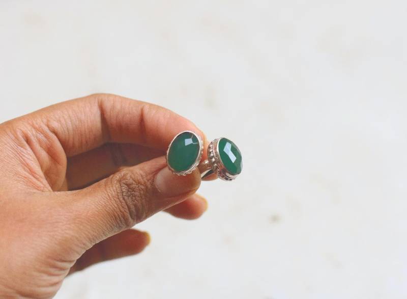 Handgemachte Jade Edelstein Manschettenknöpfe - Manschettenknöpfe in Silber - Silber Knöpfe von kashgaar