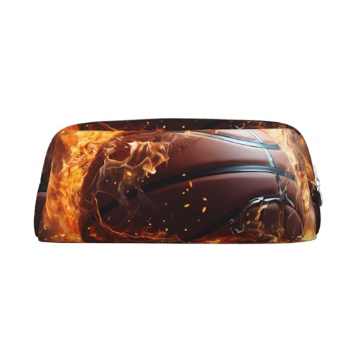 Federmäppchen mit Aufdruck "Burning Basketball on Water", Federmäppchen mit Reißverschluss, tragbares Schreibwaren-Organizer, Federmäppchen – Büro und Reisen, silber, Einheitsgröße, Art déco Federmäppchen mit Aufdruck "Burning Basketball on Water", Federmäppchen mit Reißverschluss, tragbares Schreibwaren-Organizer, Federmäppchen – Büro und Reisen, silber, Einheitsgröße, Art déco von kastiong