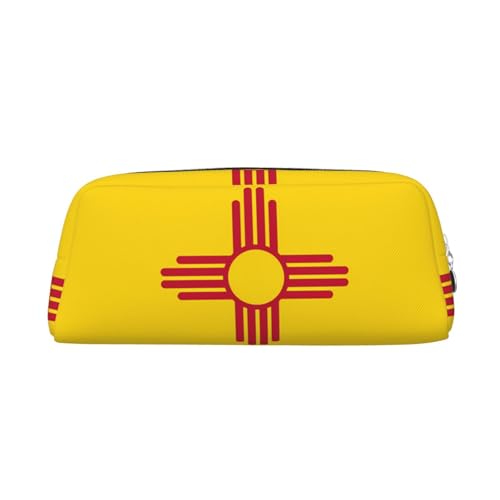 Federmäppchen mit Aufdruck der Flagge von New Mexiko, Federmäppchen mit Reißverschluss, tragbares Schreibwaren-Organizer, Federmäppchen – Büro Reisen, Silber, One Size, Art-Deco Federmäppchen mit Aufdruck der Flagge von New Mexiko, Federmäppchen mit Reißverschluss, tragbares Schreibwaren-Organizer, Federmäppchen – Büro Reisen, Silber, One Size, Art-Deco von kastiong