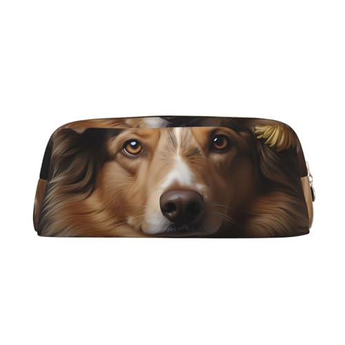 Federmäppchen mit Blumendruck, Federmäppchen mit Reißverschluss, tragbares Schreibwaren-Organizer, Federmäppchen – Büro und Reisen, Gold, One Size, Art-Deco von kastiong