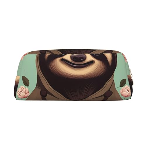 Federmäppchen mit Cartoon-Faultier-Druck, Federmäppchen mit Reißverschluss, tragbares Schreibwaren-Organizer, Federmäppchen – Büro und Reisen, Gold, One Size, Art-Deco von kastiong