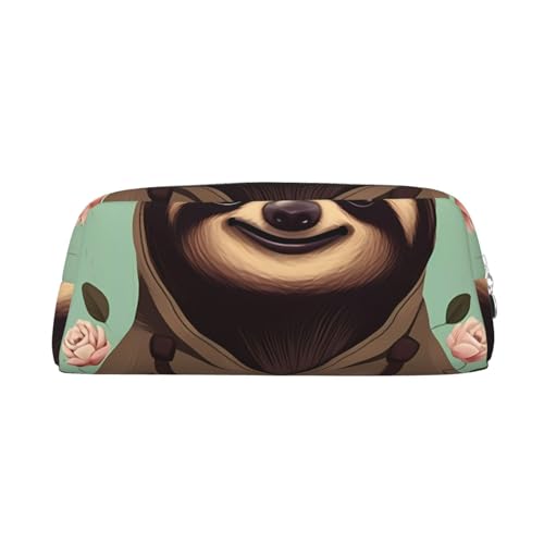 Federmäppchen mit Cartoon-Faultier-Druck, Federmäppchen mit Reißverschluss, tragbares Schreibwaren-Organizer, Federmäppchen – Büro und Reisen, Silber, One Size, Art-Deco Federmäppchen mit Cartoon-Faultier-Druck, Federmäppchen mit Reißverschluss, tragbares Schreibwaren-Organizer, Federmäppchen – Büro und Reisen, Silber, One Size, Art-Deco von kastiong