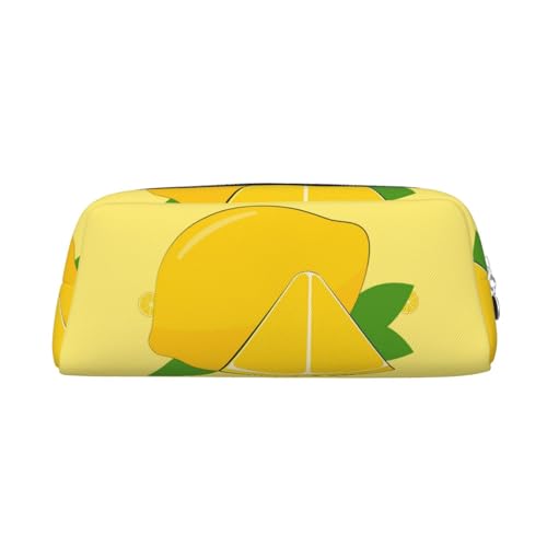 Federmäppchen mit Cartoon-Zitronen-Druck, Federmäppchen mit Reißverschluss, tragbares Schreibwaren-Organizer, Federmäppchen – Büro und Reisen, Silber, One Size, Art-Deco Federmäppchen mit Cartoon-Zitronen-Druck, Federmäppchen mit Reißverschluss, tragbares Schreibwaren-Organizer, Federmäppchen – Büro und Reisen, Silber, One Size, Art-Deco von kastiong