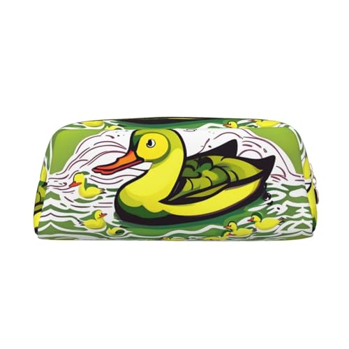 Federmäppchen mit Entenflocken-Motiv, Federmäppchen mit Reißverschluss, tragbares Schreibwaren-Organizer, Federmäppchen – Büro und Reisen, Gold, One Size, Art-Deco von kastiong