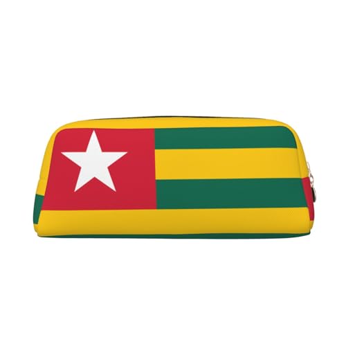 Federmäppchen mit Flaggenmotiv von Togo, Federmäppchen mit Reißverschluss, tragbares Schreibwaren-Organizer, Federmäppchen – Büro und Reisen, Gold, One Size, Art-Deco von kastiong