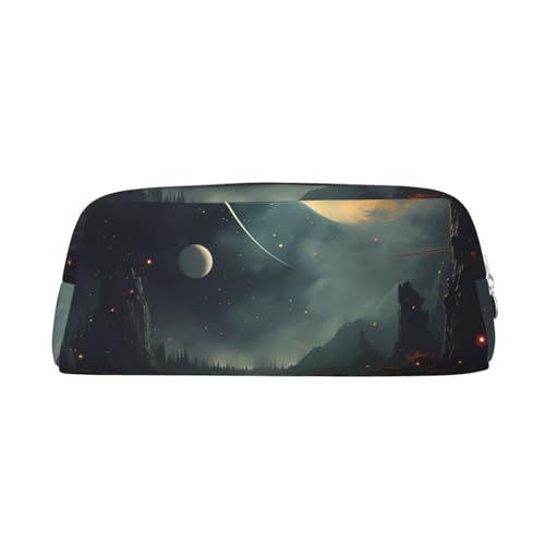 Federmäppchen mit Mond- und Sternen- und Planeten-Druck, Federmäppchen mit Reißverschluss, tragbares Schreibwaren-Organizer, Federmäppchen – Büro und Reisen, Silber, One Size, Art-Deco Federmäppchen mit Mond- und Sternen- und Planeten-Druck, Federmäppchen mit Reißverschluss, tragbares Schreibwaren-Organizer, Federmäppchen – Büro und Reisen, Silber, One Size, Art-Deco von kastiong