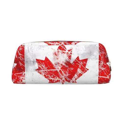 Federmäppchen mit Retro-Flagge von Kanada, Federmäppchen mit Reißverschluss, tragbares Schreibwaren-Organizer, Federmäppchen – Büro und Reisen, Gold, One Size, Art-Deco von kastiong