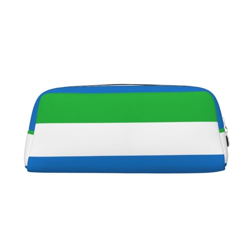 Federmäppchen mit Sierra-Leone-Flaggen-Druck, Federmäppchen mit Reißverschluss, tragbares Schreibwaren-Organizer, Federmäppchen – Büro und Reisen, Silber, One Size, Art-Deco Federmäppchen mit Sierra-Leone-Flaggen-Druck, Federmäppchen mit Reißverschluss, tragbares Schreibwaren-Organizer, Federmäppchen – Büro und Reisen, Silber, One Size, Art-Deco von kastiong