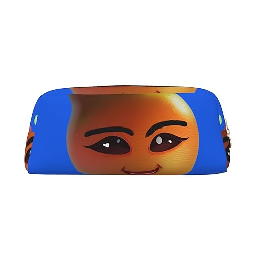 Federmäppchen mit Smiley-Motiv und Birnenmuster, Federmäppchen mit Reißverschluss, tragbares Schreibwaren-Organizer, Federmäppchen – Büro und Reisen, Gold, One Size, Art-Deco von kastiong