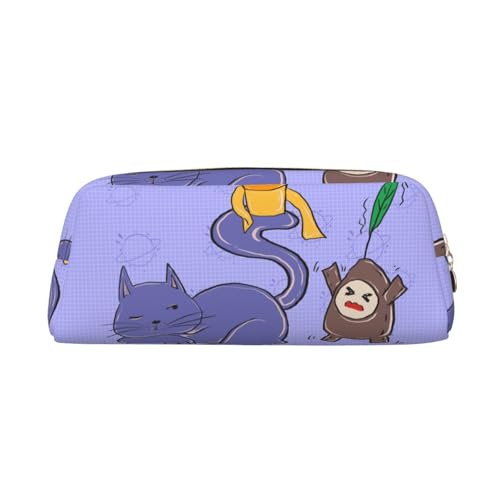 Federmäppchen mit Sonnenblumenkern- und Katzenmotiv, Federmäppchen mit Reißverschluss, tragbares Schreibwaren-Organizer, Federmäppchen – Büro und Reisen, Gold, One Size, Art-Deco von kastiong