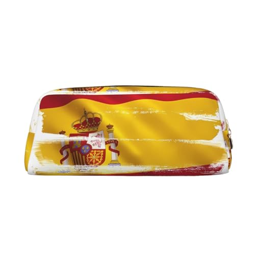 Federmäppchen mit Spanien-Flaggen-Druck, Federmäppchen mit Reißverschluss, tragbares Schreibwaren-Organizer, Federmäppchen – Büro und Reisen, Gold, One Size, Art-Deco von kastiong