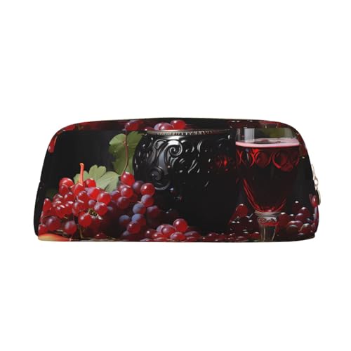 Federmäppchen mit Trauben- und Weindruck, Federmäppchen mit Reißverschluss, tragbares Schreibwaren-Organizer, Federmäppchen – Büro und Reisen, Gold, One Size, Art-Deco von kastiong