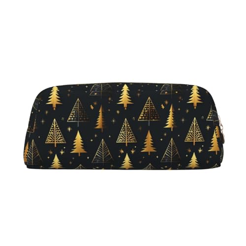 Federmäppchen mit Weihnachtsbaum- und Sternmuster, Federmäppchen mit Reißverschluss, tragbares Schreibwaren-Organizer, Federmäppchen – Büro und Reisen, Gold, One Size, Art-Deco Federmäppchen mit Weihnachtsbaum- und Sternmuster, Federmäppchen mit Reißverschluss, tragbares Schreibwaren-Organizer, Federmäppchen – Büro und Reisen, Gold, One Size, Art-Deco von kastiong