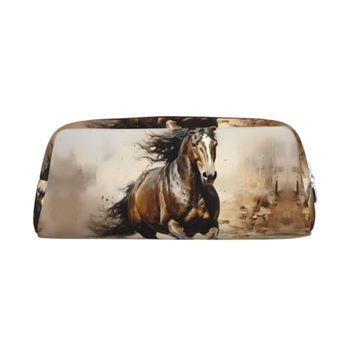 Federmäppchen mit Westernpferd-Aufdruck, Federmäppchen mit Reißverschluss, tragbares Schreibwaren-Organizer, Federmäppchen – Büro und Reisen, Silber, One Size, Art-Deco Federmäppchen mit Westernpferd-Aufdruck, Federmäppchen mit Reißverschluss, tragbares Schreibwaren-Organizer, Federmäppchen – Büro und Reisen, Silber, One Size, Art-Deco von kastiong
