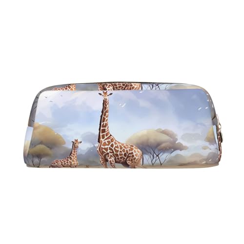 Federmäppchen mit afrikanischem Savannen-Giraffen-Druck, Federmäppchen mit Reißverschluss, tragbares Schreibwaren-Organizer, Federmäppchen – Büro Reisen, Gold, One Size, Art-Deco von kastiong