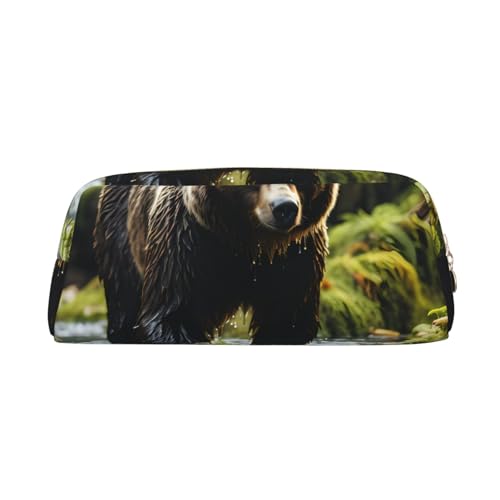 Federmäppchen mit braunem Bären-Aufdruck, Federmäppchen mit Reißverschluss, tragbares Schreibwaren-Organizer, Federmäppchen – Büro und Reisen, Gold, One Size, Art-Deco Federmäppchen mit braunem Bären-Aufdruck, Federmäppchen mit Reißverschluss, tragbares Schreibwaren-Organizer, Federmäppchen – Büro und Reisen, Gold, One Size, Art-Deco von kastiong