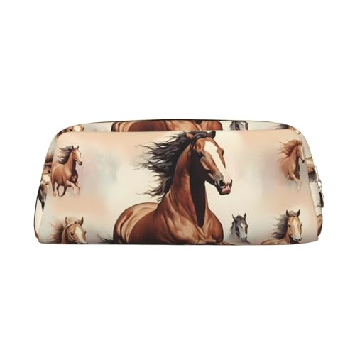 Federmäppchen mit braunem Pferdemotiv, Federmäppchen mit Reißverschluss, tragbares Schreibwaren-Organizer, Federmäppchen – Büro und Reisen, Gold, One Size, Art-Deco Federmäppchen mit braunem Pferdemotiv, Federmäppchen mit Reißverschluss, tragbares Schreibwaren-Organizer, Federmäppchen – Büro und Reisen, Gold, One Size, Art-Deco von kastiong