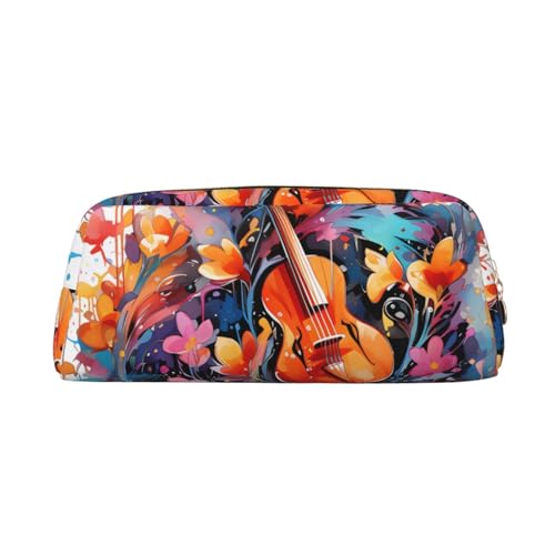 Federmäppchen mit buntem Gitarren-Druck, Federmäppchen mit Reißverschluss, tragbares Schreibwaren-Organizer, Federmäppchen – Büro und Reisen, Gold, One Size, Art-Deco Federmäppchen mit buntem Gitarren-Druck, Federmäppchen mit Reißverschluss, tragbares Schreibwaren-Organizer, Federmäppchen – Büro und Reisen, Gold, One Size, Art-Deco von kastiong