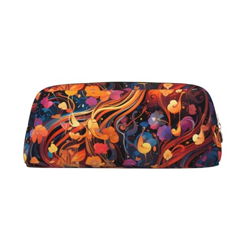 Federmäppchen mit buntem Musiknoten-Druck, Federmäppchen mit Reißverschluss, tragbares Schreibwaren-Organizer, Federmäppchen – Büro und Reisen, Gold, One Size, Art-Deco von kastiong