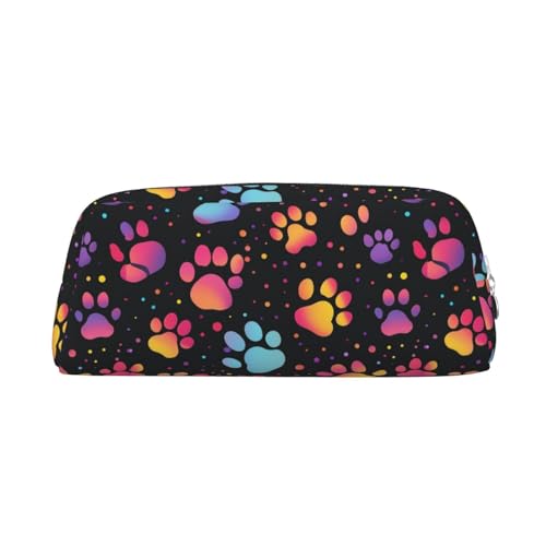 Federmäppchen mit buntem Pfotenabdruck, Federmäppchen mit Reißverschluss, tragbares Schreibwaren-Organizer, Federmäppchen – Büro und Reisen, Silber, One Size, Art-Deco Federmäppchen mit buntem Pfotenabdruck, Federmäppchen mit Reißverschluss, tragbares Schreibwaren-Organizer, Federmäppchen – Büro und Reisen, Silber, One Size, Art-Deco von kastiong