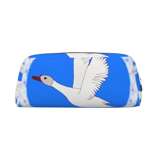 Federmäppchen mit fliegendem weißen Gänsedruck, Federmäppchen mit Reißverschluss, tragbares Schreibwaren-Organizer, Federmäppchen – Büro und Reisen, Silber, One Size, Art-Deco Federmäppchen mit fliegendem weißen Gänsedruck, Federmäppchen mit Reißverschluss, tragbares Schreibwaren-Organizer, Federmäppchen – Büro und Reisen, Silber, One Size, Art-Deco von kastiong