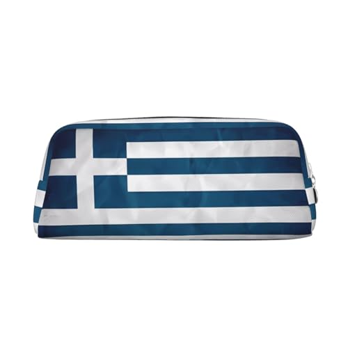 Federmäppchen mit griechischer Flagge, Federmäppchen mit Reißverschluss, tragbares Schreibwaren-Organizer, Federmäppchen – Büro und Reisen, Silber, One Size, Art-Deco von kastiong