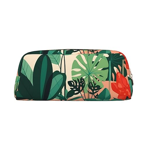 Federmäppchen mit grünem Pflanzendruck, Federmäppchen mit Reißverschluss, tragbares Schreibwaren-Organizer, Federmäppchen – Büro und Reisen, Gold, One Size, Art-Deco von kastiong