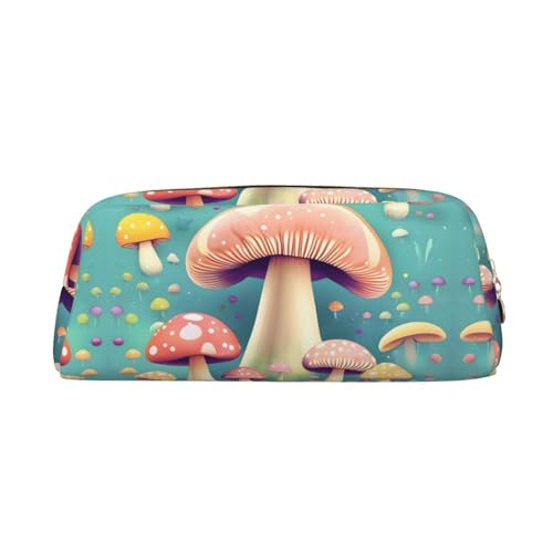 Federmäppchen mit hübschem kleinen Pilzdruck, Federmäppchen mit Reißverschluss, tragbares Schreibwaren-Organizer, Federmäppchen – Büro und Reisen, Gold, One Size, Art-Deco von kastiong