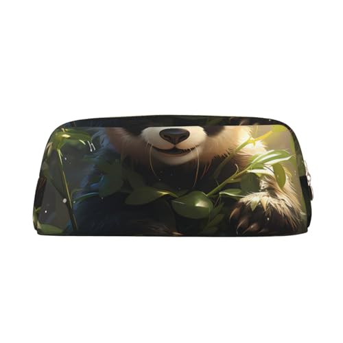 Federmäppchen mit niedlichem Panda-Pflanzendruck, Federmäppchen mit Reißverschluss, tragbares Schreibwaren-Organizer, Federmäppchen – Büro und Reisen, Gold, One Size, Art-Deco von kastiong