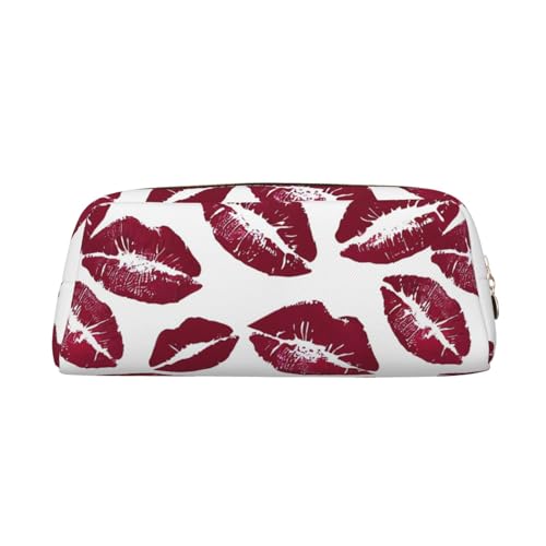 Federmäppchen mit rotem Lipprints Muster, Federmäppchen mit Reißverschluss, tragbares Schreibwaren-Organizer, Federmäppchen – Büro und Reisen, Gold, One Size, Art-Deco Federmäppchen mit rotem Lipprints Muster, Federmäppchen mit Reißverschluss, tragbares Schreibwaren-Organizer, Federmäppchen – Büro und Reisen, Gold, One Size, Art-Deco von kastiong