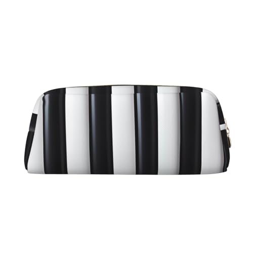 Federmäppchen mit schwarz-weißem Streifendruck, Federmäppchen mit Reißverschluss, tragbares Schreibwaren-Organizer, Federmäppchen – Büro und Reisen, Gold, One Size, Art-Deco von kastiong