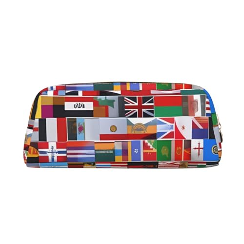 Federmäppchen mit verschiedenen Flaggen, Federmäppchen mit Reißverschluss, tragbares Schreibwaren-Organizer, Federmäppchen – Büro und Reisen von kastiong