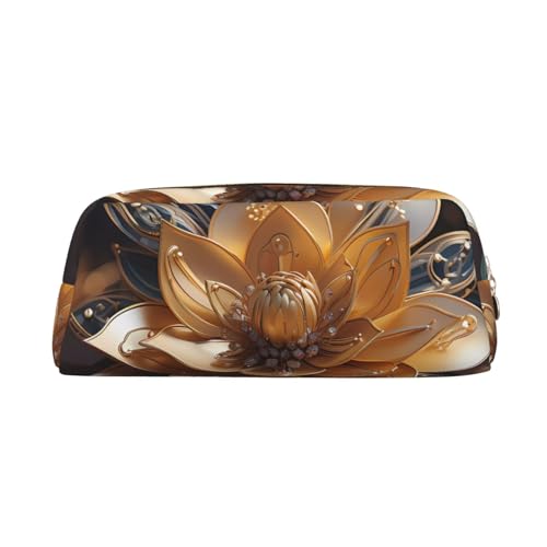Federmäppchen mit zartem Lotusblumen-Druck, Federmäppchen mit Reißverschluss, tragbares Schreibwaren-Organizer, Federmäppchen – Büro und Reisen, Gold, One Size, Art-Deco Federmäppchen mit zartem Lotusblumen-Druck, Federmäppchen mit Reißverschluss, tragbares Schreibwaren-Organizer, Federmäppchen – Büro und Reisen, Gold, One Size, Art-Deco von kastiong