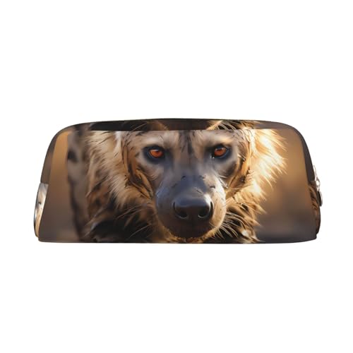 Lone Hyena Federmäppchen, Federmäppchen mit Reißverschluss, tragbares Schreibwaren-Organizer, Federmäppchen – Büro Reisen, Gold, One Size, Art-Deco von kastiong