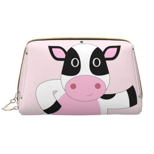 Tragbare Leder-Make-up-Tasche für Damen – Reise-Kosmetik-Organizer, große Make-up-Tasche mit Cartoon-Wadendruck von kastiong