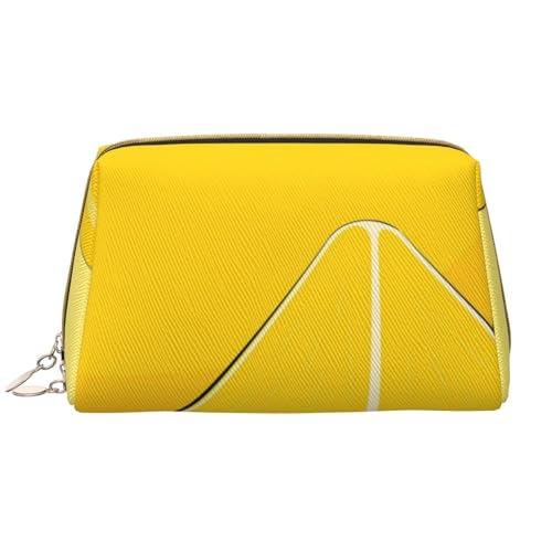 Tragbare Leder-Make-up-Tasche für Damen – Reise-Kosmetik-Organizer, große Make-up-Tasche mit Cartoon-Zitronenmuster von kastiong