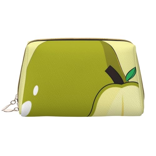 Tragbare Make-up-Tasche aus Leder für Damen – Reise-Kosmetik-Organizer, große Make-up-Tasche mit Cartoon-Birnen-Druck von kastiong