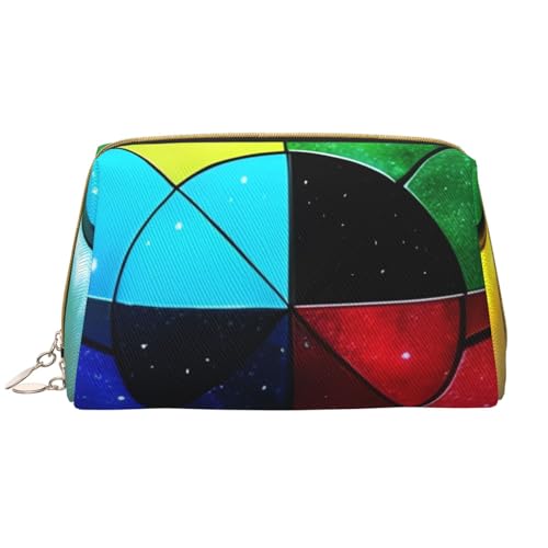 Tragbare Make-up-Tasche aus Leder für Damen – Reise-Kosmetik-Organizer, großer Glanz in alle Richtungen, bedruckte Make-up-Tasche von kastiong