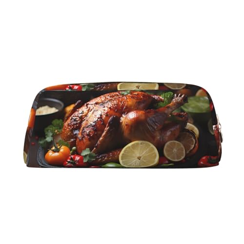 Verlockendes Federmäppchen mit Truthahn-Aufdruck, Federmäppchen mit Reißverschluss, tragbares Schreibwaren-Organizer, Federmäppchen – Büro Reisen, Gold, One Size, Art-Deco von kastiong