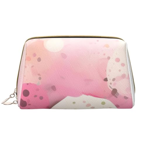 kastiong Tragbare Leder-Make-up-Tasche für Damen – Reise-Kosmetik-Organizer, große Farbe Fragment-Papierdruck, Make-up-Tasche von kastiong