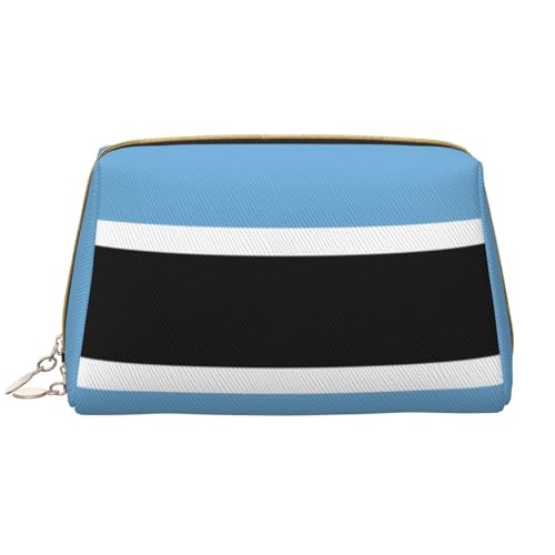 kastiong Tragbare Leder-Make-up-Tasche für Damen – Reise-Kosmetik-Organizer, große Flagge von Botswana, Make-up-Tasche von kastiong