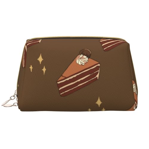 kastiong Tragbare Leder-Make-up-Tasche für Damen – Reise-Kosmetik-Organizer, große Schokoladenquadrate Kuchendruck-Make-up-Tasche von kastiong
