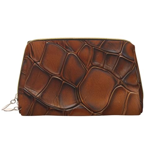 kastiong Tragbare Leder-Make-up-Tasche für Damen – Reise-Kosmetik-Organizer, große braune Reptilien-Schuppen-Druck-Make-up-Tasche kastiong Tragbare Leder-Make-up-Tasche für Damen – Reise-Kosmetik-Organizer, große braune Reptilien-Schuppen-Druck-Make-up-Tasche von kastiong
