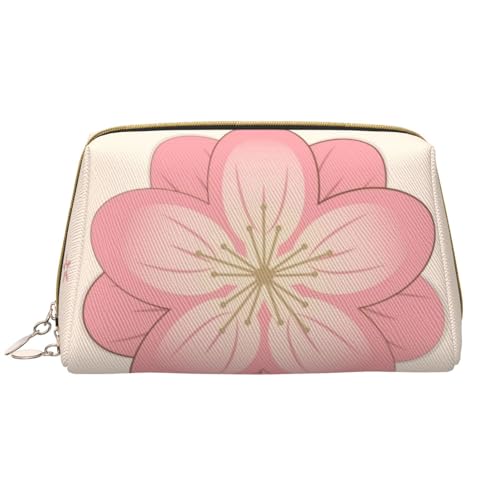 kastiong Tragbare Leder-Make-up-Tasche für Damen – Reise-Kosmetik-Organizer, große kleine rosa Kirschblüten-Druck-Make-up-Tasche von kastiong