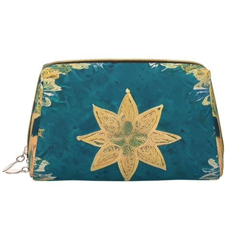 kastiong Tragbare Leder-Make-up-Tasche für Damen – Reise-Kosmetik-Organizer, großes Quadrangle-Muster, Make-up-Tasche von kastiong